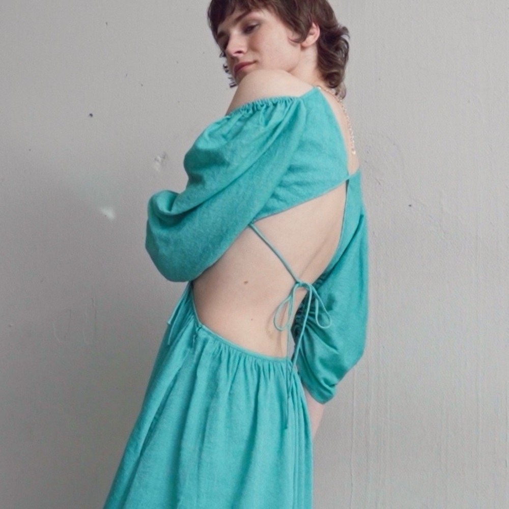 NWT Cult Gaia Charlize Cut-Out Midi-Dress XS Green - Picture 5 of 8